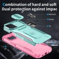 For iPhone 12 mini Sliding Camshield Holder Phone Case(Pink + Grey Green)