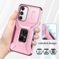 For Samsung Galaxy S23+ 5G Sliding Camshield Holder Phone Case(Pink + Rose Red)