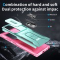 For Samsung Galaxy S24 Ultra 5G Sliding Camshield Holder Phone Case(Grey Green + Pink)