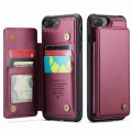 For iPhone 8 Plus / 7 Plus CaseMe C22 Card Slots Holder RFID Anti-theft Phone Case(Wine Red)