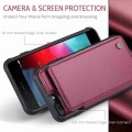 For iPhone 8 Plus / 7 Plus CaseMe C22 Card Slots Holder RFID Anti-theft Phone Case(Wine Red)