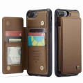 For iPhone 8 Plus / 7 Plus CaseMe C22 Card Slots Holder RFID Anti-theft Phone Case(Brown)