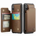For iPhone XS / X CaseMe C22 Card Slots Holder RFID Anti-theft Phone Case(Brown)