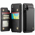 For iPhone XS / X CaseMe C22 Card Slots Holder RFID Anti-theft Phone Case(Black)