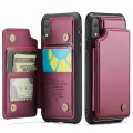 For iPhone XR CaseMe C22 Card Slots Holder RFID Anti-theft Phone Case(Wine Red)