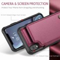 For iPhone XR CaseMe C22 Card Slots Holder RFID Anti-theft Phone Case(Wine Red)