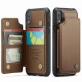 For iPhone XR CaseMe C22 Card Slots Holder RFID Anti-theft Phone Case(Brown)