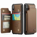 For iPhone XS Max CaseMe C22 Card Slots Holder RFID Anti-theft Phone Case(Brown)