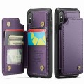 For iPhone XS Max CaseMe C22 Card Slots Holder RFID Anti-theft Phone Case(Purple)