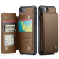 For iPhone SE 2022 / SE 2020 CaseMe C22 Card Slots Holder RFID Anti-theft Phone Case(Brown)