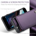 For iPhone SE 2022 / SE 2020 CaseMe C22 Card Slots Holder RFID Anti-theft Phone Case(Purple)