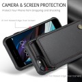 For iPhone SE 2022 / SE 2020 CaseMe C22 Card Slots Holder RFID Anti-theft Phone Case(Black)