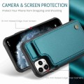 For iPhone 11 Pro CaseMe C22 Card Slots Holder RFID Anti-theft Phone Case(Blue Green)