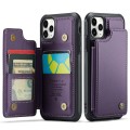 For iPhone 11 Pro CaseMe C22 Card Slots Holder RFID Anti-theft Phone Case(Purple)