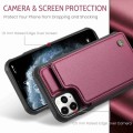 For iPhone 11 Pro Max CaseMe C22 Card Slots Holder RFID Anti-theft Phone Case(Wine Red)