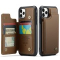 For iPhone 11 Pro Max CaseMe C22 Card Slots Holder RFID Anti-theft Phone Case(Brown)