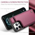 For iPhone 12 Pro Max CaseMe C22 Card Slots Holder RFID Anti-theft Phone Case(Wine Red)