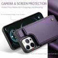For iPhone 12 Pro Max CaseMe C22 Card Slots Holder RFID Anti-theft Phone Case(Purple)