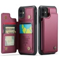 For iPhone 12 / 12 Pro CaseMe C22 Card Slots Holder RFID Anti-theft Phone Case(Wine Red)