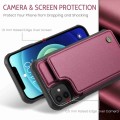 For iPhone 12 / 12 Pro CaseMe C22 Card Slots Holder RFID Anti-theft Phone Case(Wine Red)