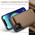 For iPhone 12 / 12 Pro CaseMe C22 Card Slots Holder RFID Anti-theft Phone Case(Brown)