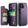 For iPhone 12 / 12 Pro CaseMe C22 Card Slots Holder RFID Anti-theft Phone Case(Purple)