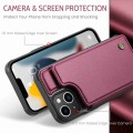 For iPhone 13 CaseMe C22 Card Slots Holder RFID Anti-theft Phone Case(Wine Red)