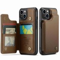 For iPhone 13 CaseMe C22 Card Slots Holder RFID Anti-theft Phone Case(Brown)