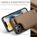 For iPhone 13 CaseMe C22 Card Slots Holder RFID Anti-theft Phone Case(Brown)
