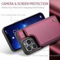 For iPhone 13 Pro CaseMe C22 Card Slots Holder RFID Anti-theft Phone Case(Wine Red)