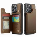 For iPhone 13 Pro Max CaseMe C22 Card Slots Holder RFID Anti-theft Phone Case(Brown)