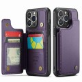 For iPhone 13 Pro Max CaseMe C22 Card Slots Holder RFID Anti-theft Phone Case(Purple)