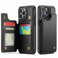 For iPhone 13 Pro Max CaseMe C22 Card Slots Holder RFID Anti-theft Phone Case(Black)