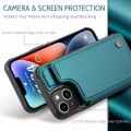 For iPhone 14 CaseMe C22 Card Slots Holder RFID Anti-theft Phone Case(Blue Green)