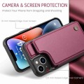 For iPhone 14 CaseMe C22 Card Slots Holder RFID Anti-theft Phone Case(Wine Red)