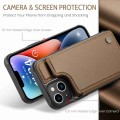 For iPhone 14 CaseMe C22 Card Slots Holder RFID Anti-theft Phone Case(Brown)