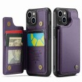 For iPhone 14 CaseMe C22 Card Slots Holder RFID Anti-theft Phone Case(Purple)