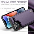 For iPhone 14 CaseMe C22 Card Slots Holder RFID Anti-theft Phone Case(Purple)