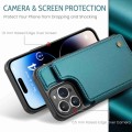 For iPhone 14 Pro CaseMe C22 Card Slots Holder RFID Anti-theft Phone Case(Blue Green)