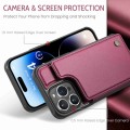 For iPhone 14 Pro CaseMe C22 Card Slots Holder RFID Anti-theft Phone Case(Wine Red)