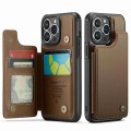 For iPhone 14 Pro CaseMe C22 Card Slots Holder RFID Anti-theft Phone Case(Brown)