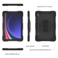 For Samsung Galaxy Tab S9 360 Degree Rotation PC Contrast Silicone Tablet Case(Black)