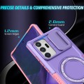 For Samsung Galaxy Note20 Ultra Sliding Camshield Magsafe Holder TPU Hybrid PC Phone Case(Pink Purpl