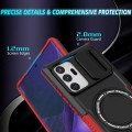 For Samsung Galaxy Note20 Ultra Sliding Camshield Magsafe Holder TPU Hybrid PC Phone Case(Black Red)