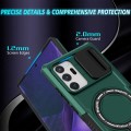 For Samsung Galaxy Note20 Ultra Sliding Camshield Magsafe Holder TPU Hybrid PC Phone Case(Deep Green