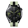 For Huawei Watch GT 3 / GT 3 Pro Vertical Two Color Silicone Watch Band(Mint Green+Black)