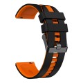 For Huawei Watch GT 3 / GT 3 Pro Vertical Two Color Silicone Watch Band(Black+Orange)