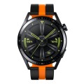 For Huawei Watch GT 3 / GT 3 Pro Vertical Two Color Silicone Watch Band(Black+Orange)