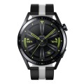 For Huawei Watch GT 3 / GT 3 Pro Vertical Two Color Silicone Watch Band(Black+Grey)