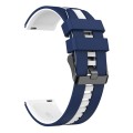 For Huawei Watch GT 3 / GT 3 Pro Vertical Two Color Silicone Watch Band(Dark Blue+White)